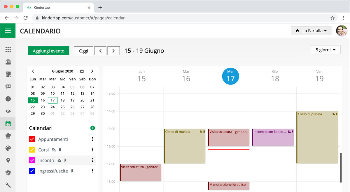 Usa i calendari per pianificare eventi come incontri privati, feste o corsi.